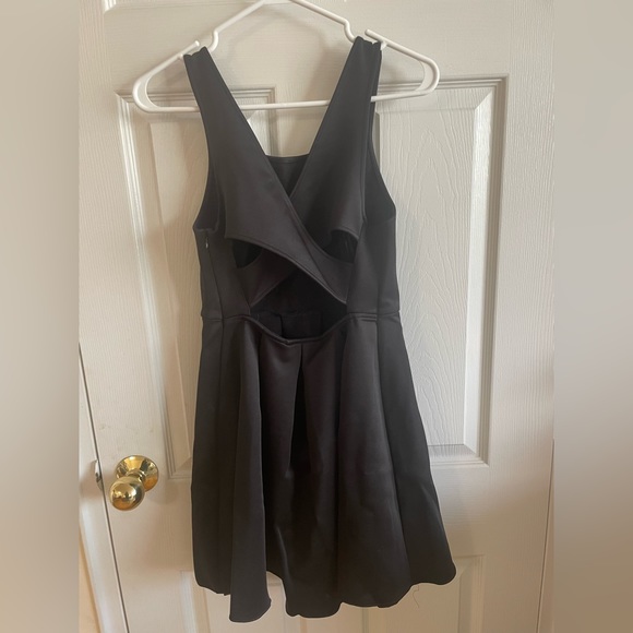 Black Fit and Flare Dress with Open / Crossback (US 6) - Picture 2 of 3